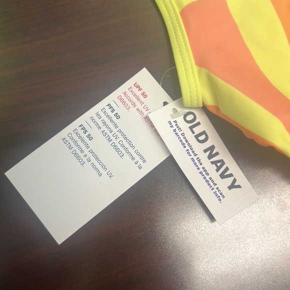 Girls Side Cutout One-Piece Swimsuit in Yellow Sunburst - Picture 5 of 5